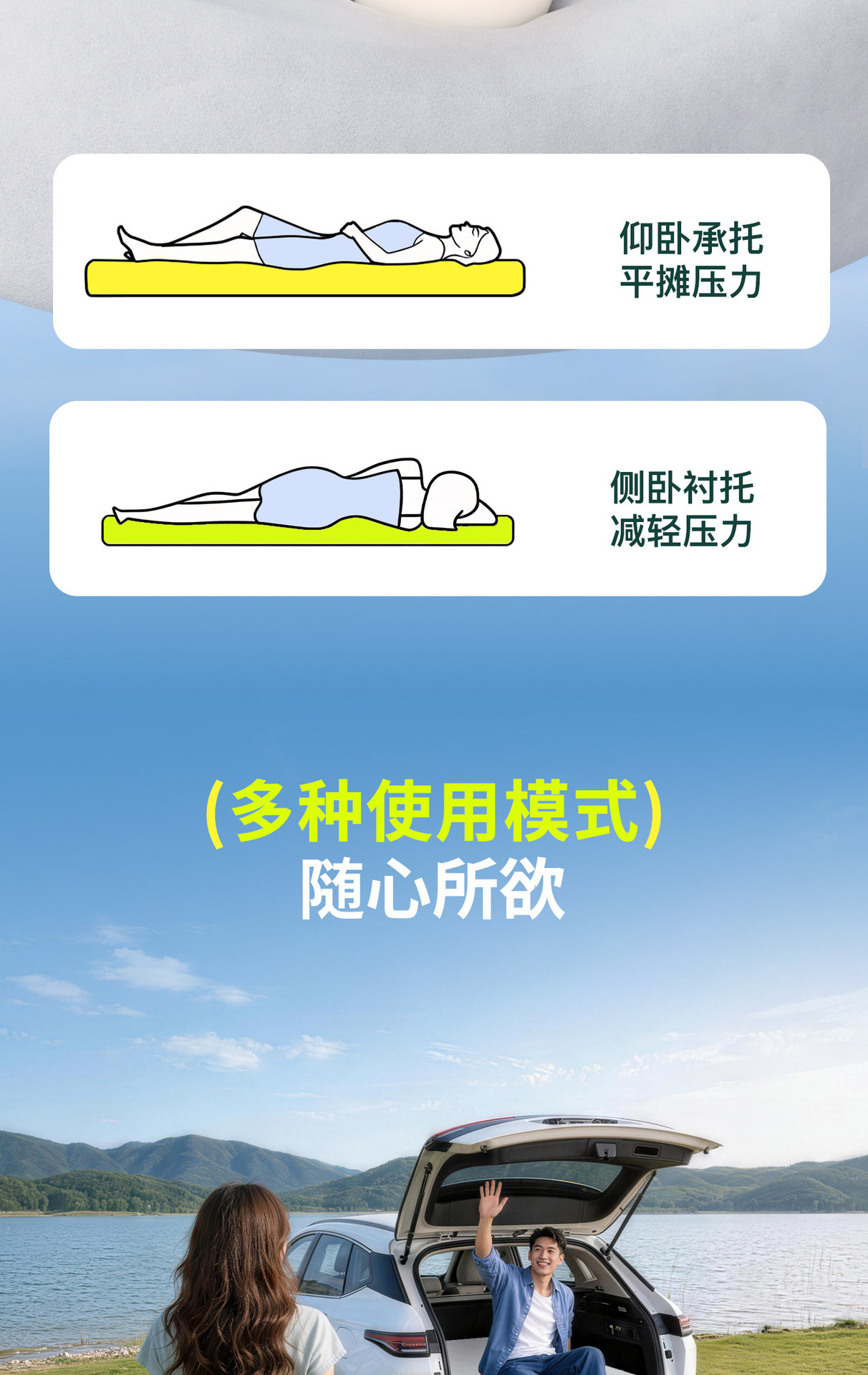 Suitable for Xpeng Mona M03 Special Car-Leveling Sleeping Mat, Trunk Mattress, Inflatable Bed for Car Use