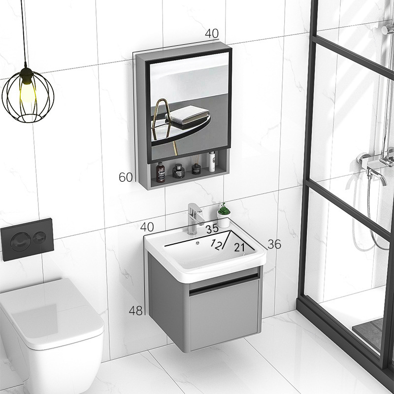 Panal de aluminio gabinete de baño integrado lavabo cuarto de baño lavabo de aleación de aluminio espacio de baño mesa de lavado