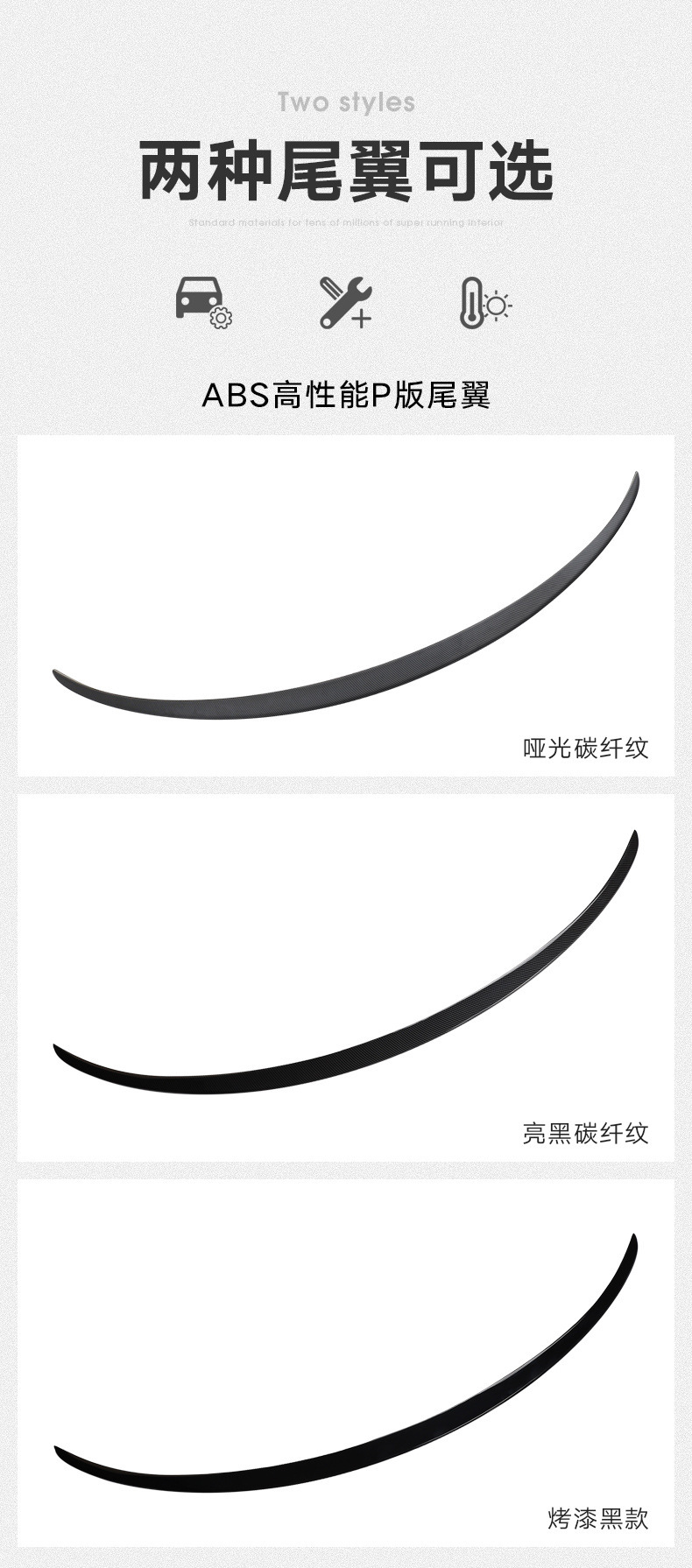 Suitable for Tesla Model 3/Y Carbon Fiber Pattern Rear Wing High-Performance P Version Original Style Car Wind Wing Surround Modification