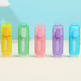 学生新款马卡龙透明色推拉橡皮擦4B绘图考试聚屑橡皮擦推动式橡皮