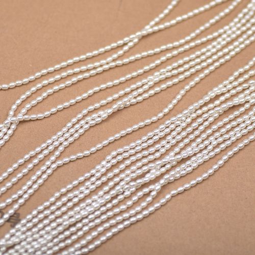 Shijia glass millet beads 3mm rice-shaped pearl imitation natural freshwater baby beads necklace diy jewelry accessories wholesale