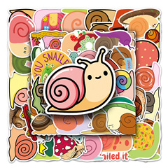 50-piece Snail Graffiti Personalized Cross-Border Cartoon Cute Animal Kids' DIY Phone Case & Luggage Stickers—Waterproof