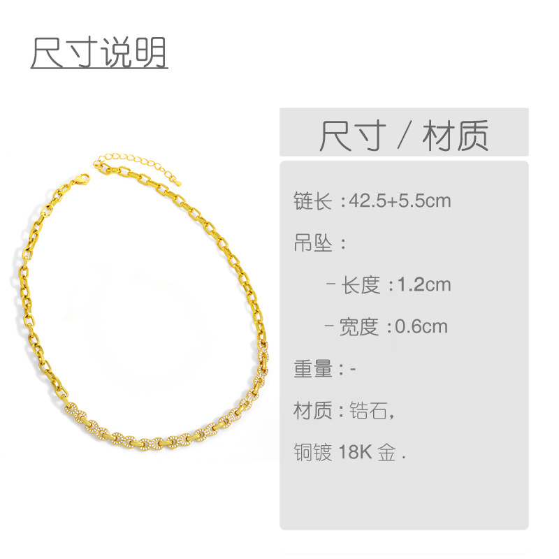Fashion Geometric Copper Zircon Necklace display picture 1