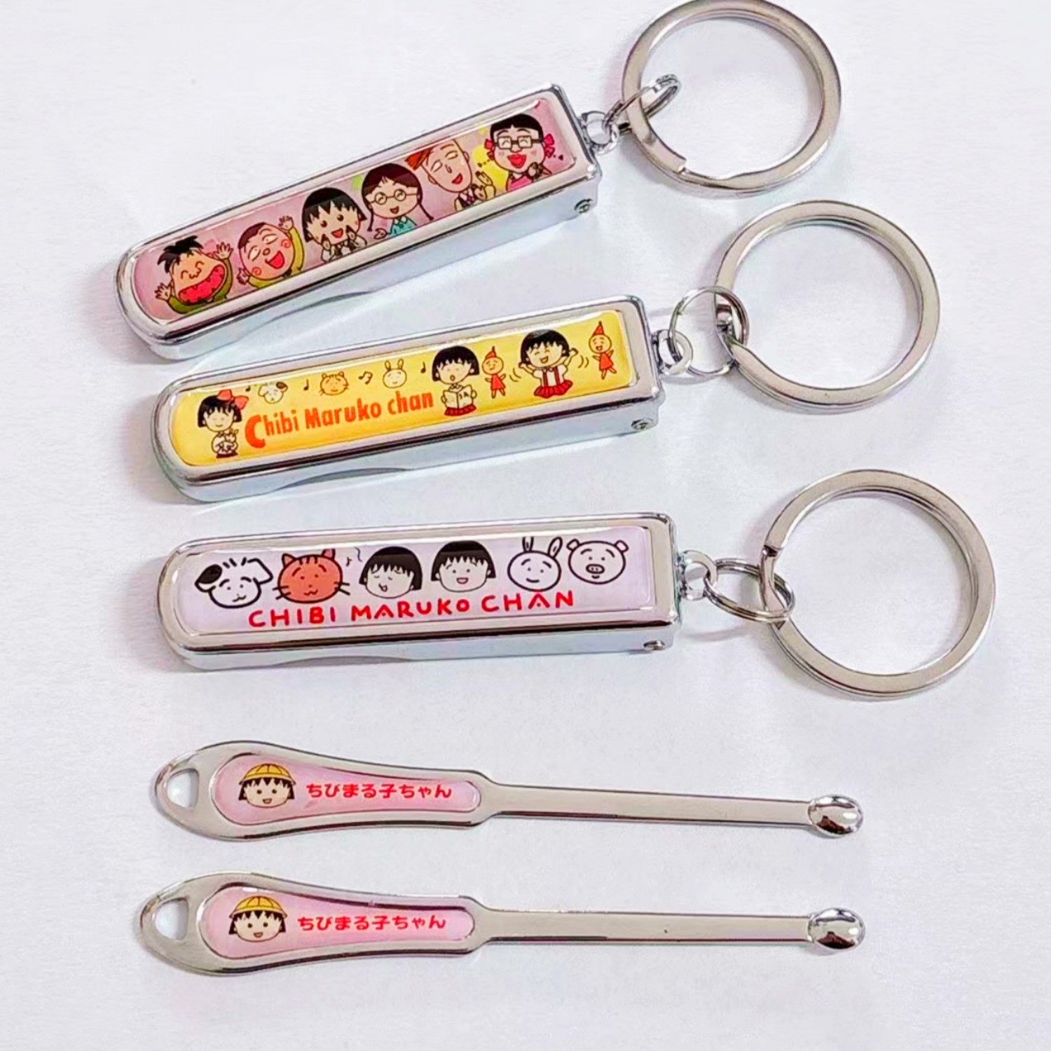 Cartoon Chibi Maruko Nail Clippers Ear Spoon Cute Nail Scissors Nail Clippers Portable Small Manicure Knife Keychain