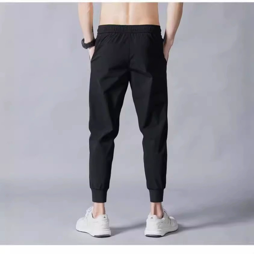 Silk thin men's comfortable elastic breathable trousers for leisure, autumn, oversize