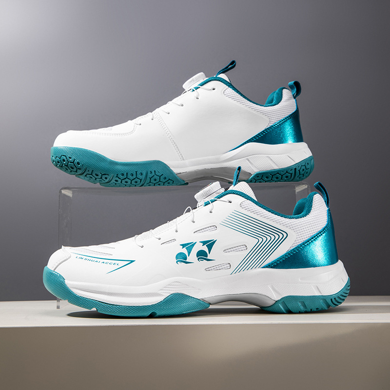 Rotating buckle badminton shoes, unisex, professional competition and training, durable, non-slip, shock-absorbing, breathable, athletic shoes, volleyball shoes