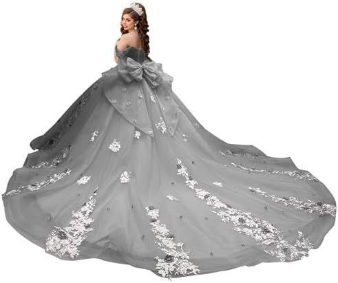 Vestido de noche francés de un solo hombro, nuevo banquete de cumpleaños transfronterizo, vestido de noche, lazo grande, cola larga