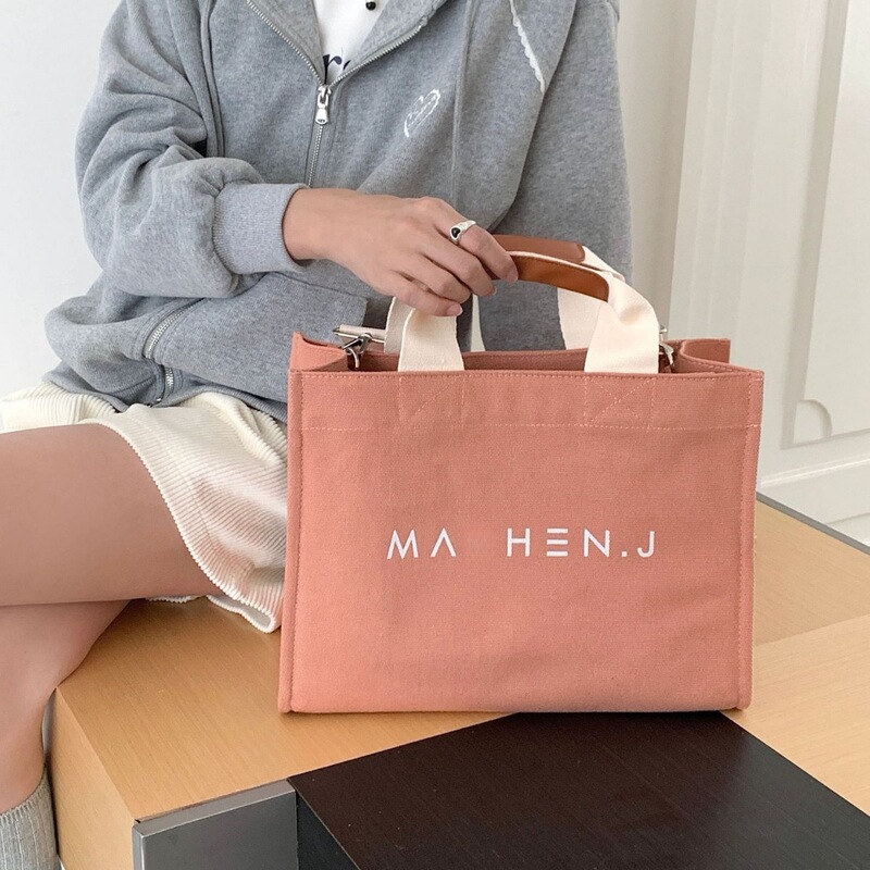 Korean Mj Niche Designer's Same Style Forest-Themed Simple Multi-Pocket Colorful Canvas Handbag Large Capacity Shoulder Bag