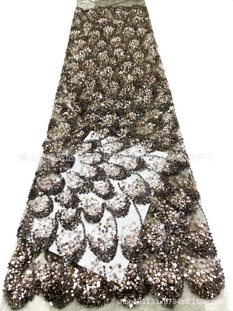 Nueva moda de la industria pesada tela bordada de perlas Gaoding cena de fiesta vestido de baile tela de trajes de vestido transfronterizo