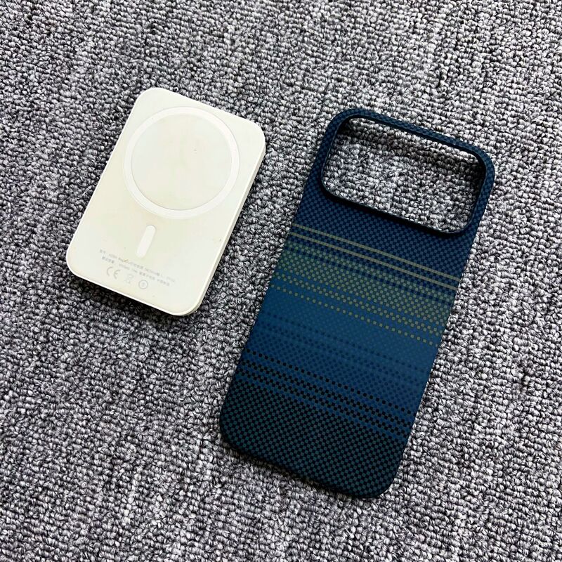适用iPhone17promax磁吸手机壳碳纤维凯夫拉纹苹果17半包保护套16|undefined