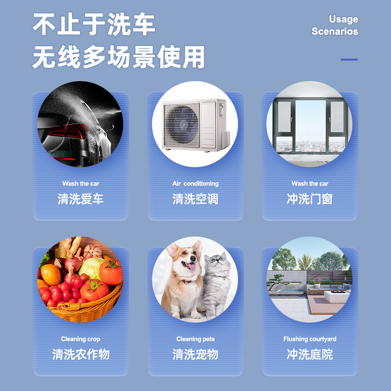 Brushless lithium battery cleaning machine household portable car wash water gun high-power water pump garden watering wireless car wash machine