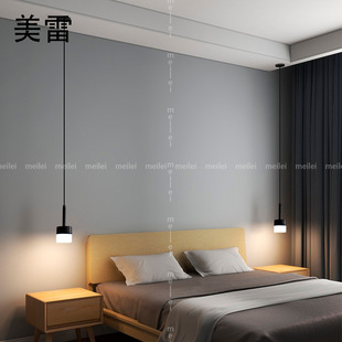 全铜极简长线小吊灯北欧轻奢卧室床头吊灯现代简约创意客厅背景墙-阿里巴巴