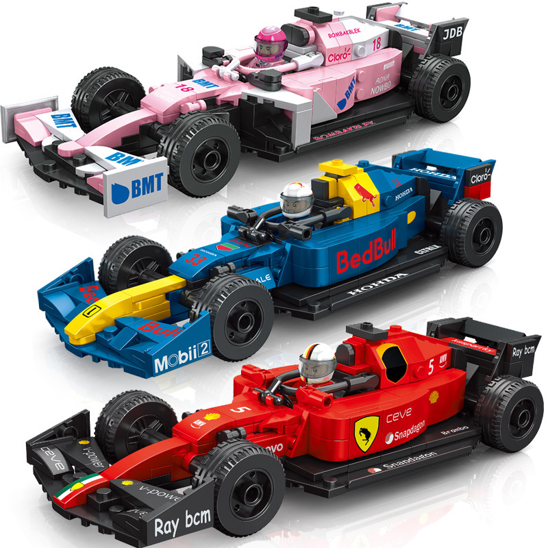 Meihe formula building blocks racing f1 assembled sports car model toy gift children's small particle puzzle sliding Meihe formula building blocks racing f1 assembled sports car model toy gift children's small particle puzzle sliding