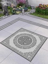 ✅✅新中式庭院地砖拼花别墅院子地铺石瓷砖室外花园火烧面防滑砖