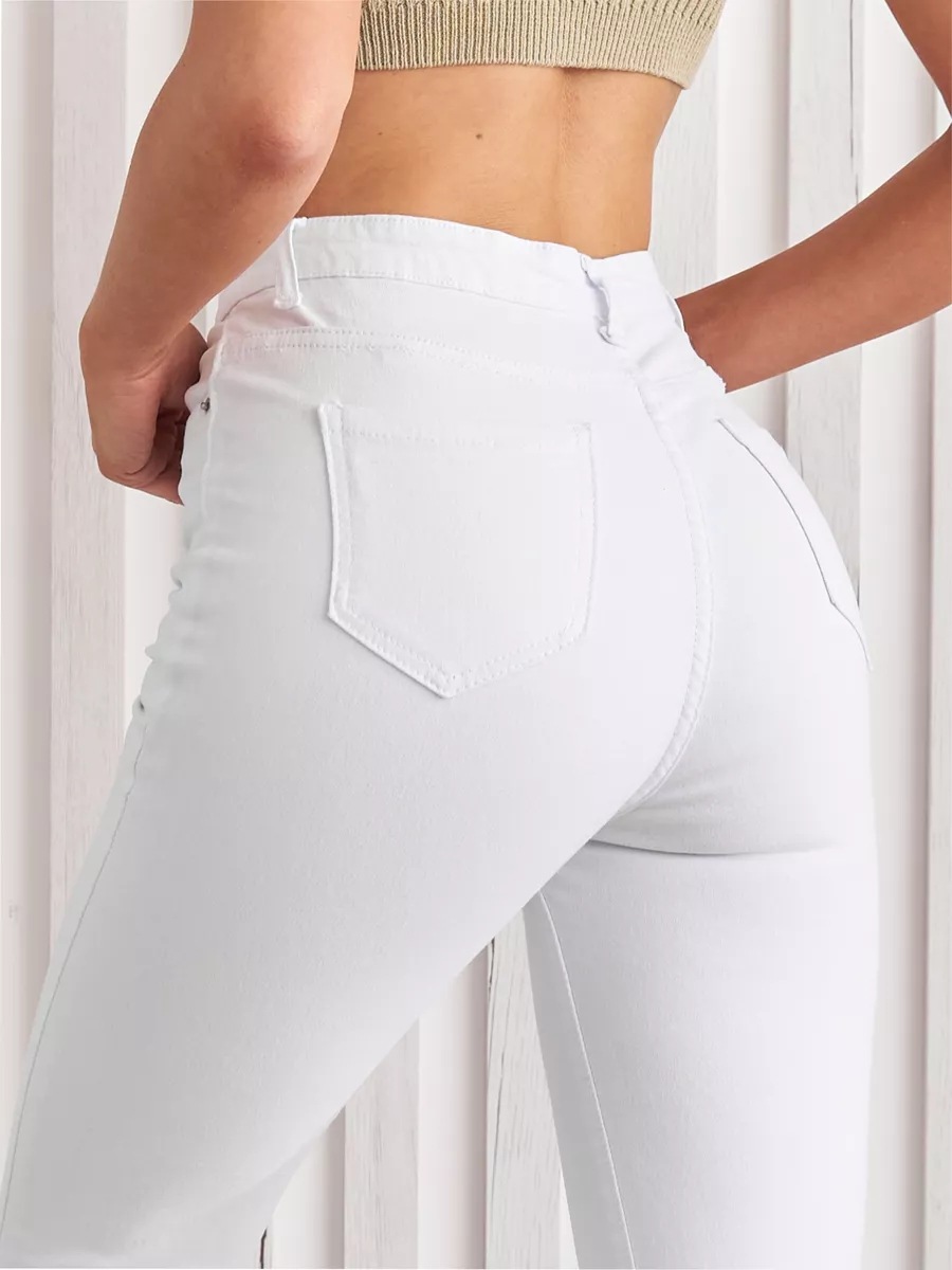 2024 Spring and Summer New Fashion Women's Solid Color Skinny Jeans_voghion.com