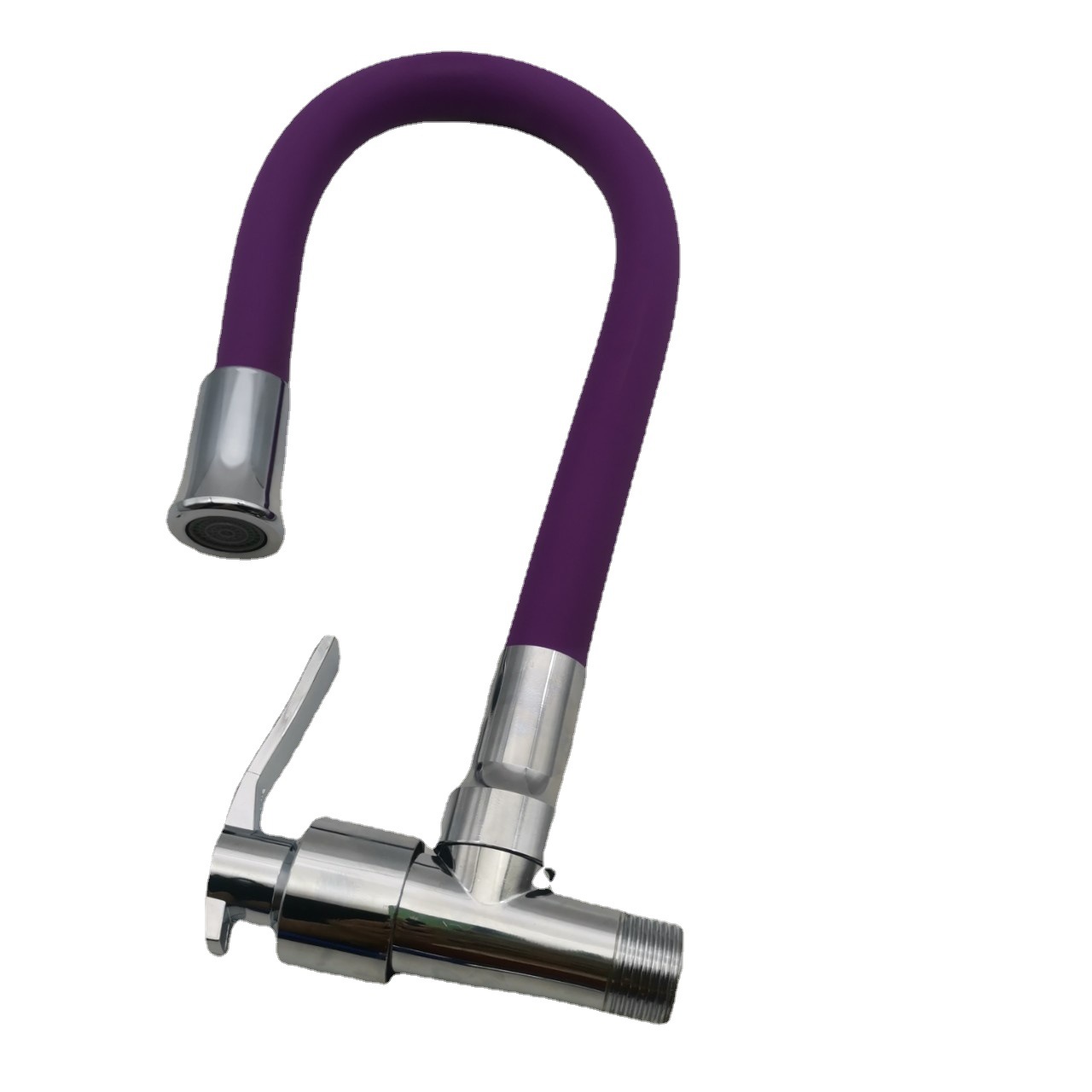 厨房龙头入墙扳手式现代简约单联式菜盆水龙头彩色万向管菜盆单冷