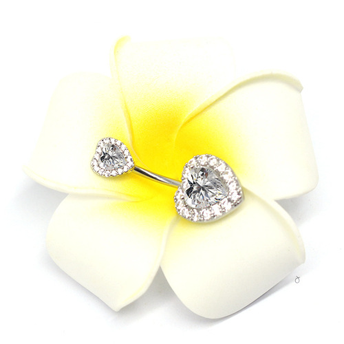 Gabby European and American cross-border heart-shaped navel ring piercing heart-shaped butterfly pendant inlaid with zircon navel jewelry manufacturer