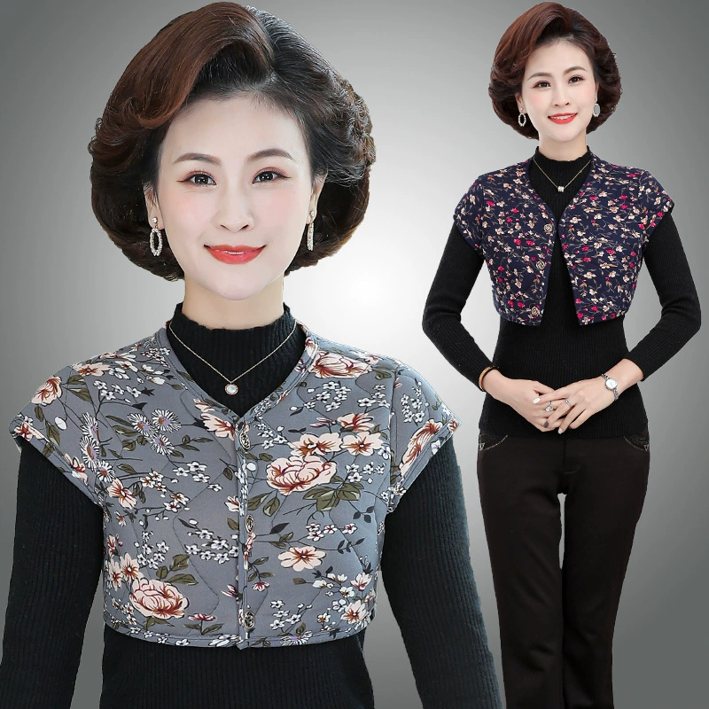 Среднего возраста и пожилых людей осенне-зимняя одежда теплая подплечник холодостойкая мать одежда верблюд защиты шеи пожилых людей жилет с коротким рукавом плеча защиты жилет