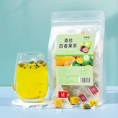 Green orange passion fruit tea lemon freeze-dried honey fruit green orange pure flower tea bag cold brew brewing water to drink flowers and fruits
