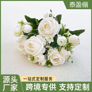 [Customized] Cross-Border Sweetheart Lei Fake Flowers Simulated Bouquets Wedding Home Decorations Ornaments Crafts Wholesale