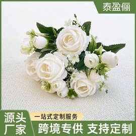 【定制】跨境甜心蕾假花仿真花束婚庆家居装饰品摆件工艺品批发