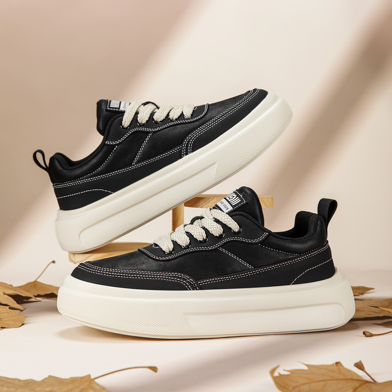 2026 Spring and Autumn New Men's Shoes, Light Luxury Trendy Brand, Niche Thick-Soled Classic Low-Top Casual Versatile Men's Shoes