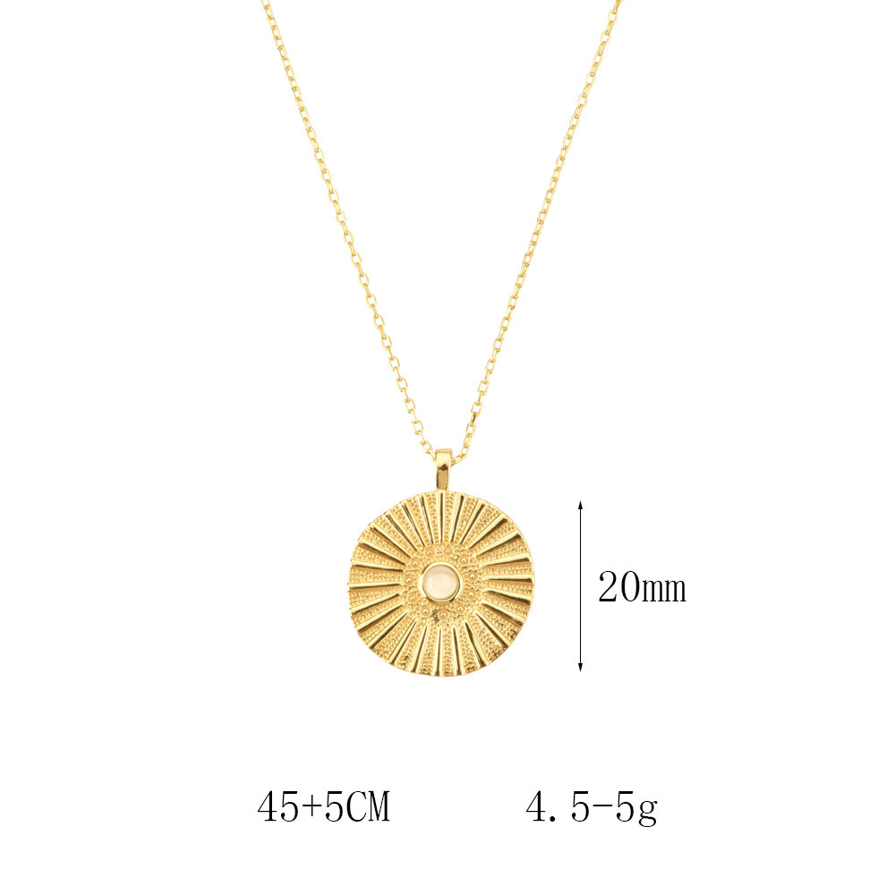 8g Weight 0.05µm-0.08µm Gold Plating Thickness Electroplating Gold Plating Process 925 Sterling Silver Plating Round Pendant Necklace