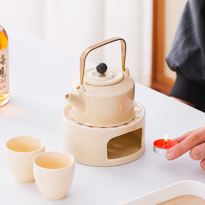 围炉煮茶陶瓷温茶炉家用茶壶蜡烛煮茶炉底座加热保温暖茶器小套装