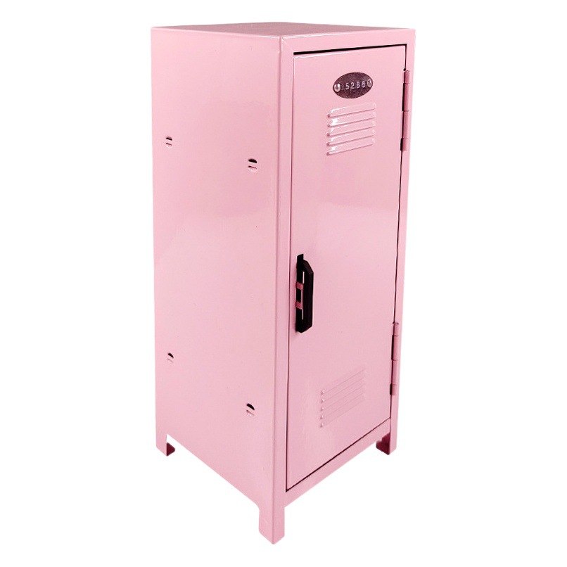 Aili gabinete de almacenamiento de la cabaña gabinete de almacenamiento de escritorio de almacenamiento de la niña con cerradura de hierro Gabinete de la niña corazón Rosa entrega de una pieza