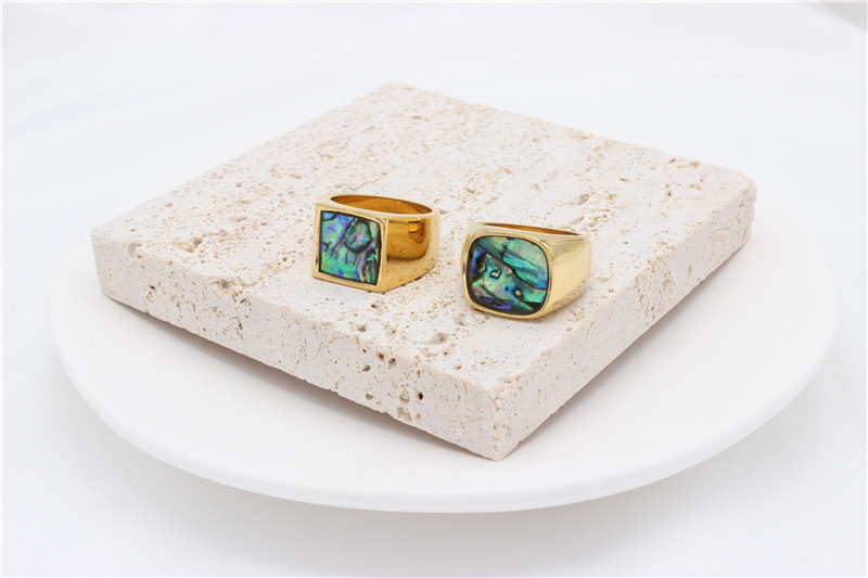 25g Weight Casual Simple Style Geometric 304 Stainless Steel Shell 18K Gold Plated Men's Rings