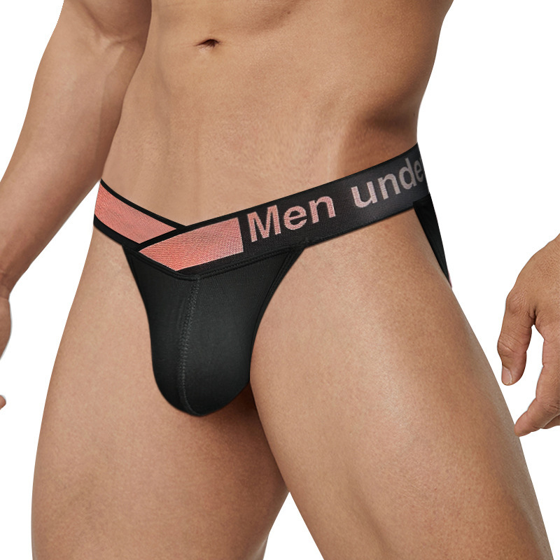 temu shein popular recommend large V belt men's high fork briefs laser gradient briefs MP232