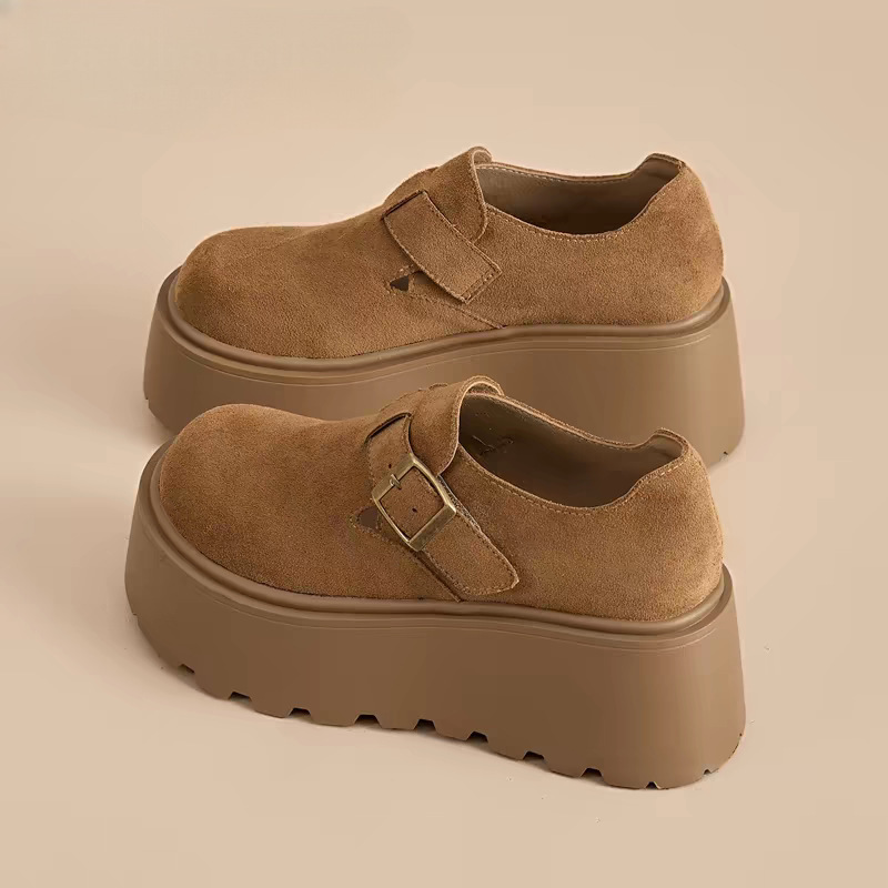 Women's 2026 Spring New Retro Versatile Slip-On Loafers with Thick Soles and Full Coverage, Suitable for Petite Individuals