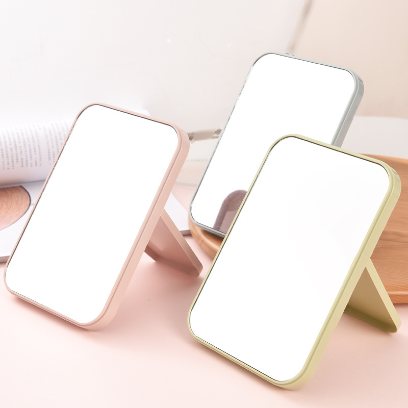 Desktop Makeup Mirror Dressing Mirror Portable Folding Desktop Princess Mirror Rectangular Mirror Simple Dormitory Mirror