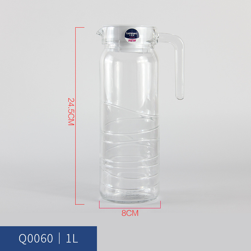 Lemeya vidrio resistente al calor hervidor de agua fría agua manzana verde engrosado jar de jugo tetera flor logotipo al por mayor