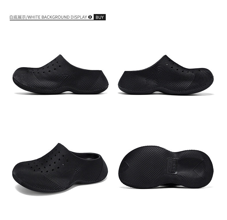 Dép bít mũi đế dày in 3D thoáng khí chống trượt đi ngoài trời — Màu kaki, màu đen chi tiết 22