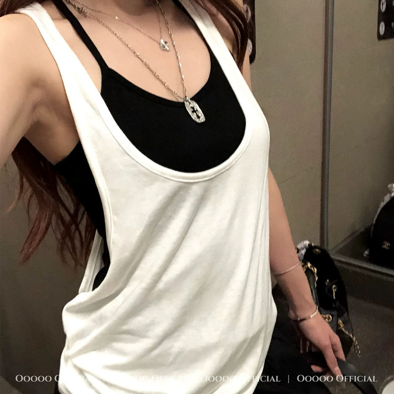 2026 Summer New Ins American Style Hot Girl Layered Contrasting Color Two-Piece Camisole for Women 2026 Summer New Ins American Style Hot Girl Layered Contrasting Color Two-Piece Camisole for Women