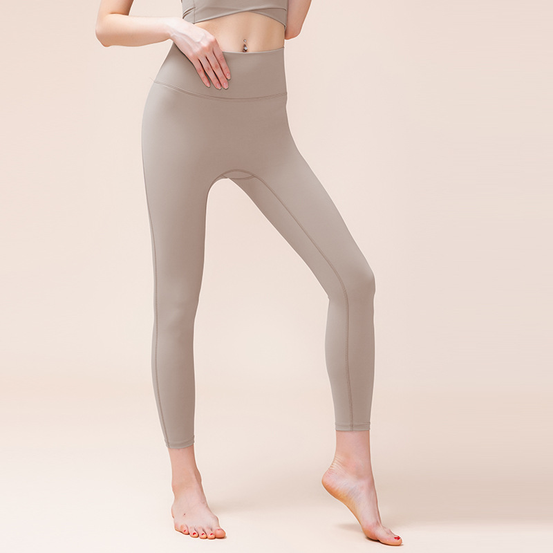Pantalones de ropa de yoga desnudos para mujer, espalda cruzada, cintura alta ajustada de alta gama, cadera elástica, ropa deportiva de secado rápido, pantalones de fitness