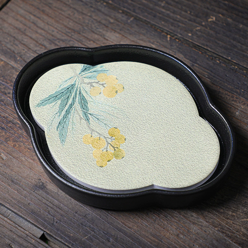 Zhongyi Xin Rough Ceramics Pottery Botato Board, Begonia Round Ceramic Tea Tap Tart Statium Storage Cushion Cushion Cashi Camel Small Dry Bubble Power