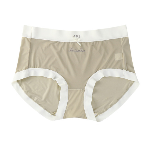 Ultra-thin ice silk mask pants mid-waist summer non-smooth and breathable pure cotton antibacterial crotch Japanese girls' briefs