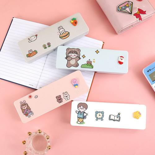 Morandi Color Cute Stationery Box Primary School Pencil Box Storage Pen Bag Student High-Looking Pen Box Wholesale