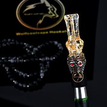 长扁金箔树脂水烟嘴骷髅头装饰配高端链 通用阿尔法赫shisha水烟