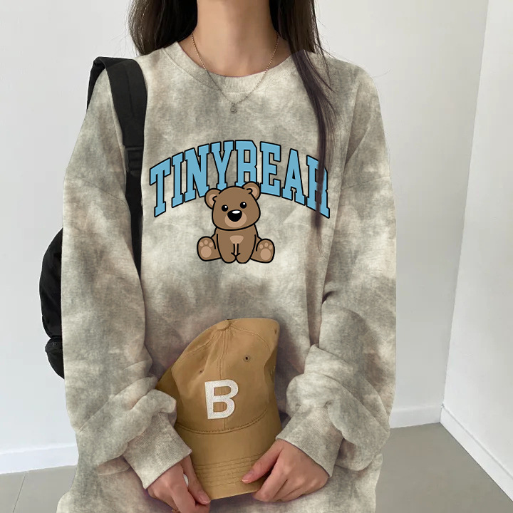 スーツ韓国版新しい韓国版外国風プリントルーズカジュアルプリントミドル丈ドレス長袖Tシャツドレス女性202|undefined