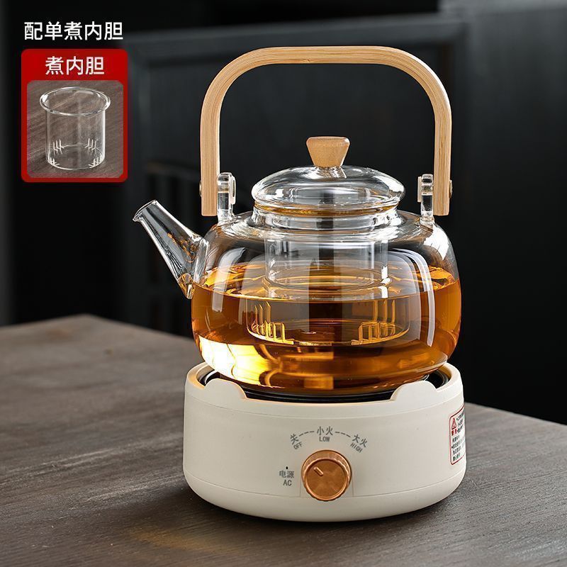 Mini horno de cerámica eléctrica pequeña hervidora de té tetera de vidrio hervir agua hervida té pequeño horno electromagnético horno de té horno de onda óptica silencioso doméstico
