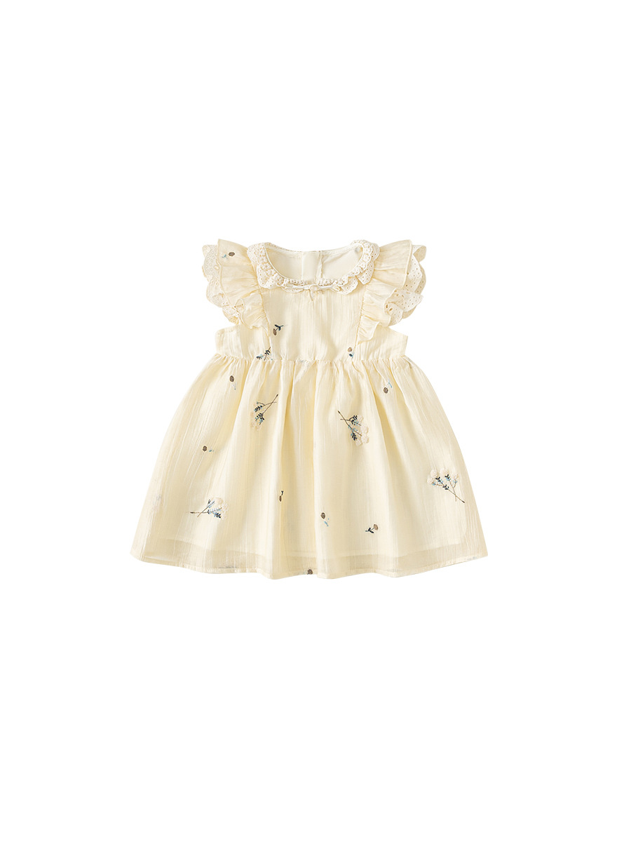 Youbao ropa para niños niña vestido bordado con hebilla de disco vestido de princesa china de verano vestido de niños bordado con borde de encaje image 6