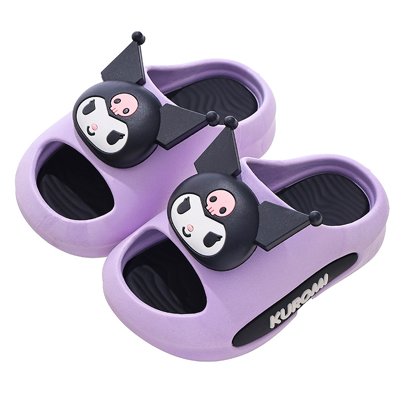Sanrio verano niños zapatillas antideslizantes para niñas con base suave Kulomi baño para padres e hijos zapatillas para niños