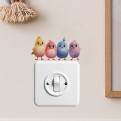 Cartoon Cute Bird Children's Bedroom Entrance Living Room Home Decor Switch Sticker Wall Decal Self Adhesive Wholesale