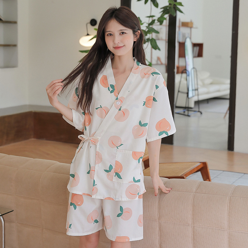 汗蒸服女2025新款纯棉洋气可爱大码开衫和服桑拿洗浴睡衣客人服女