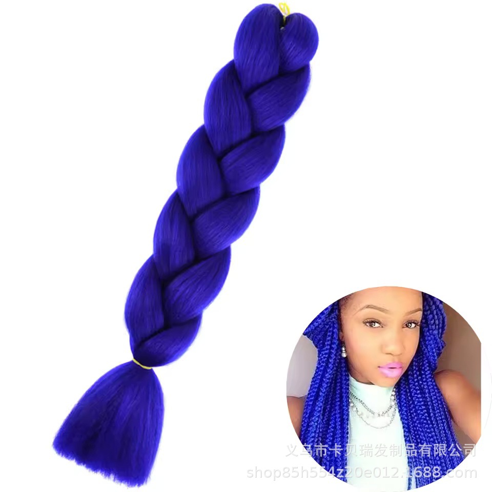 Xuchang pelucas al por mayor seda de alta temperatura teñido africano gran trenza jumbobraid fibra química colorida trenza sucia venta caliente