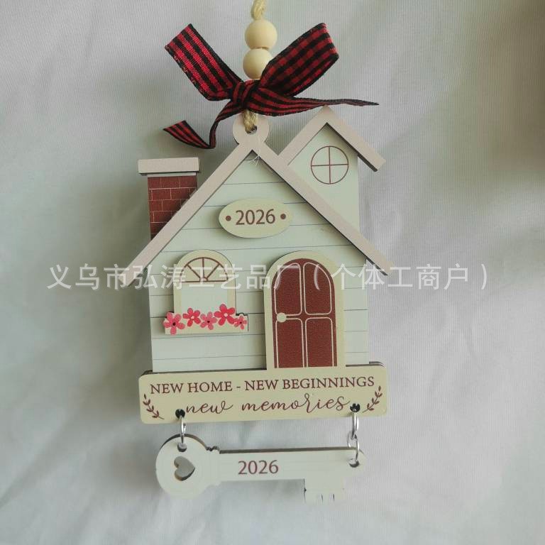 Decoración colgante 2026 nuevo mejor regalo de mudanza decoración de madera decoración para el hogar decoración del árbol de Navidad rojo