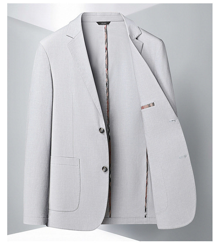 Erkek Giyim Erkek günlük takım elbise ilkbahar ve sonbahar keten hafif lüks iş tek batı orta yaşlı ve genç tek düğmeli moda takım elbise ceket_voghion.com